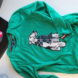 LIKE NEW Tommy Emerald Green Terrier Dog Sweater